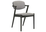 115112 Stevie Padded Wood Dining Arm Chair Black (Set of 2)