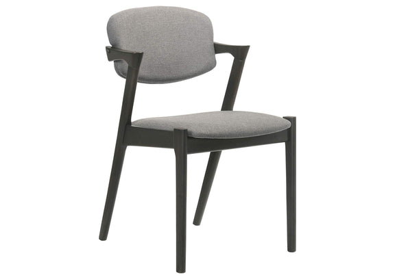 115112 Stevie Padded Wood Dining Arm Chair Black (Set of 2)