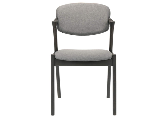 115112 Stevie Padded Wood Dining Arm Chair Black (Set of 2)