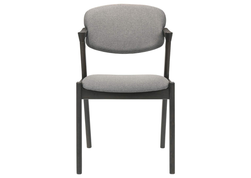 115112 Stevie Padded Wood Dining Arm Chair Black (Set of 2)