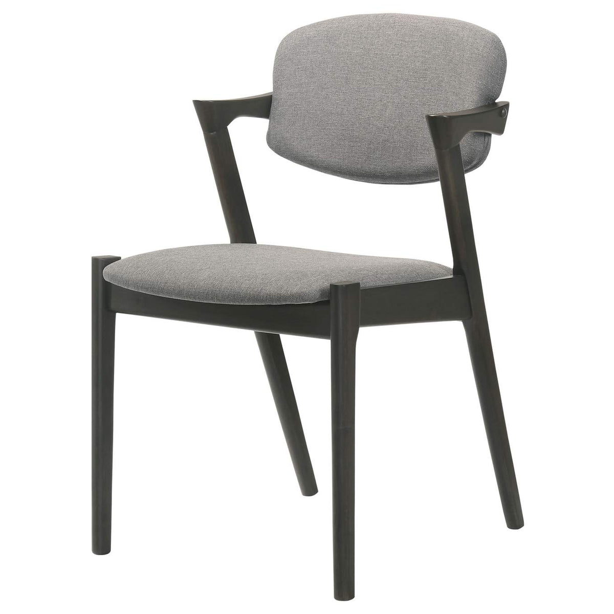 115112 Stevie Padded Wood Dining Arm Chair Black (Set of 2)