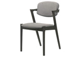 115112 Stevie Padded Wood Dining Arm Chair Black (Set of 2)