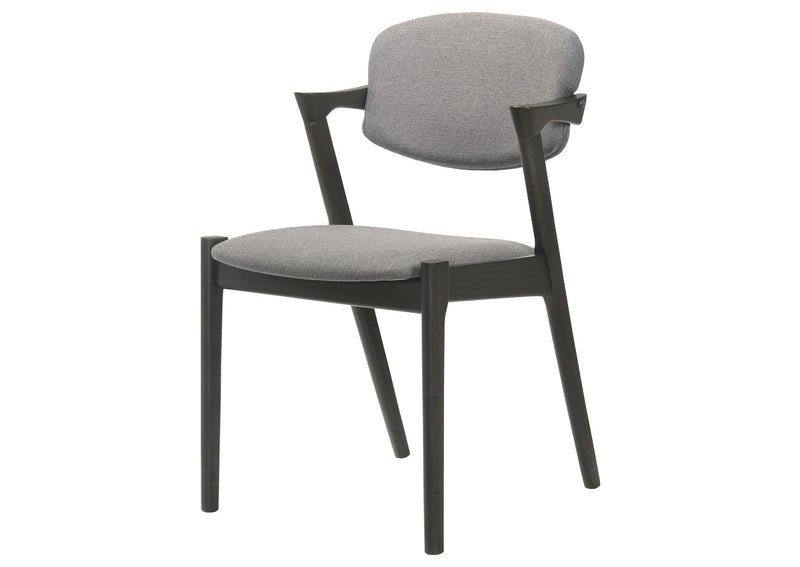 115112 Stevie Padded Wood Dining Arm Chair Black (Set of 2)