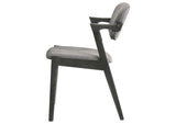 115112 Stevie Padded Wood Dining Arm Chair Black (Set of 2)
