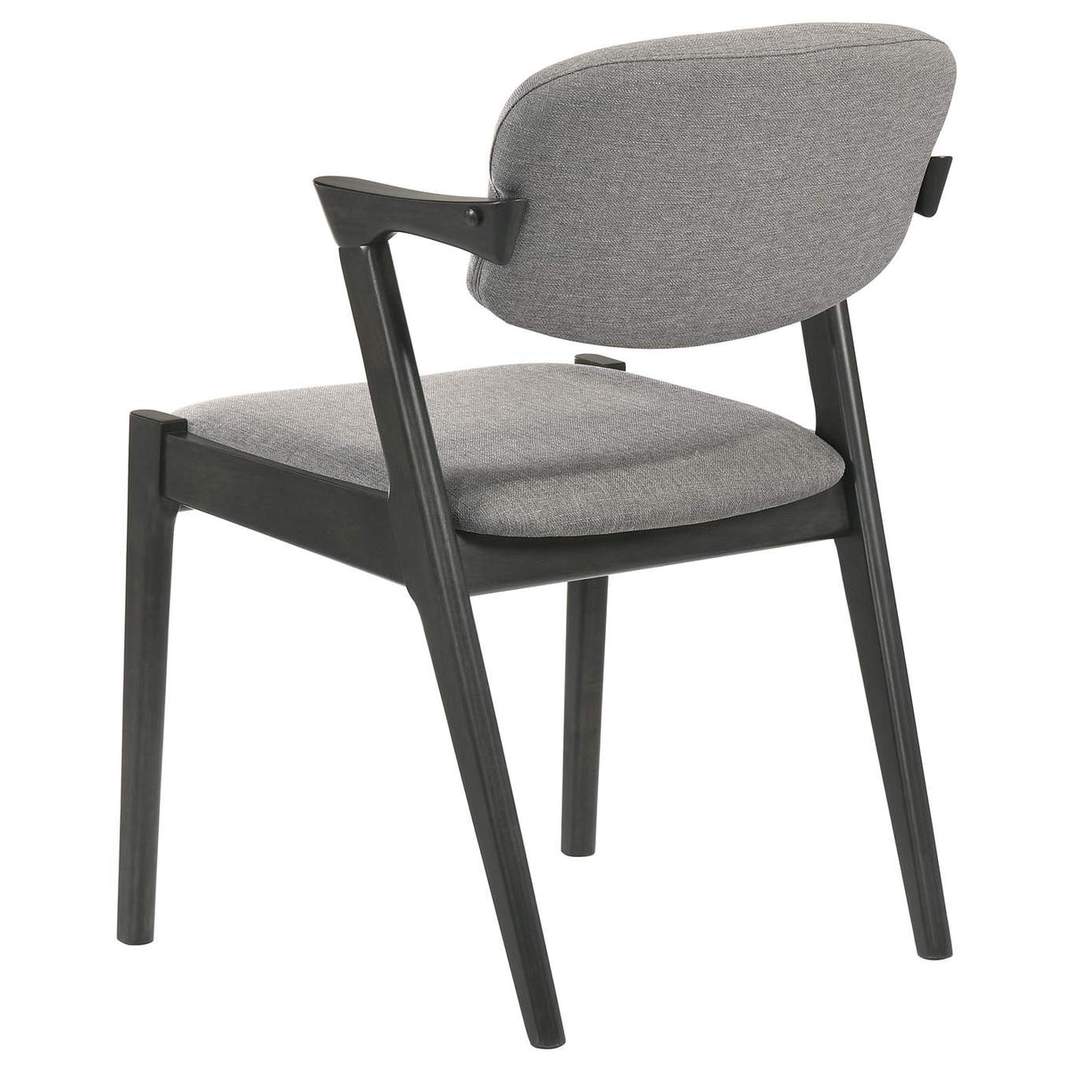 115112 Stevie Padded Wood Dining Arm Chair Black (Set of 2)