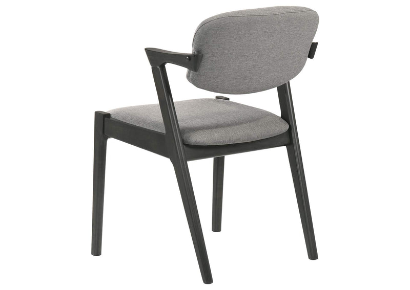 115112 Stevie Padded Wood Dining Arm Chair Black (Set of 2)
