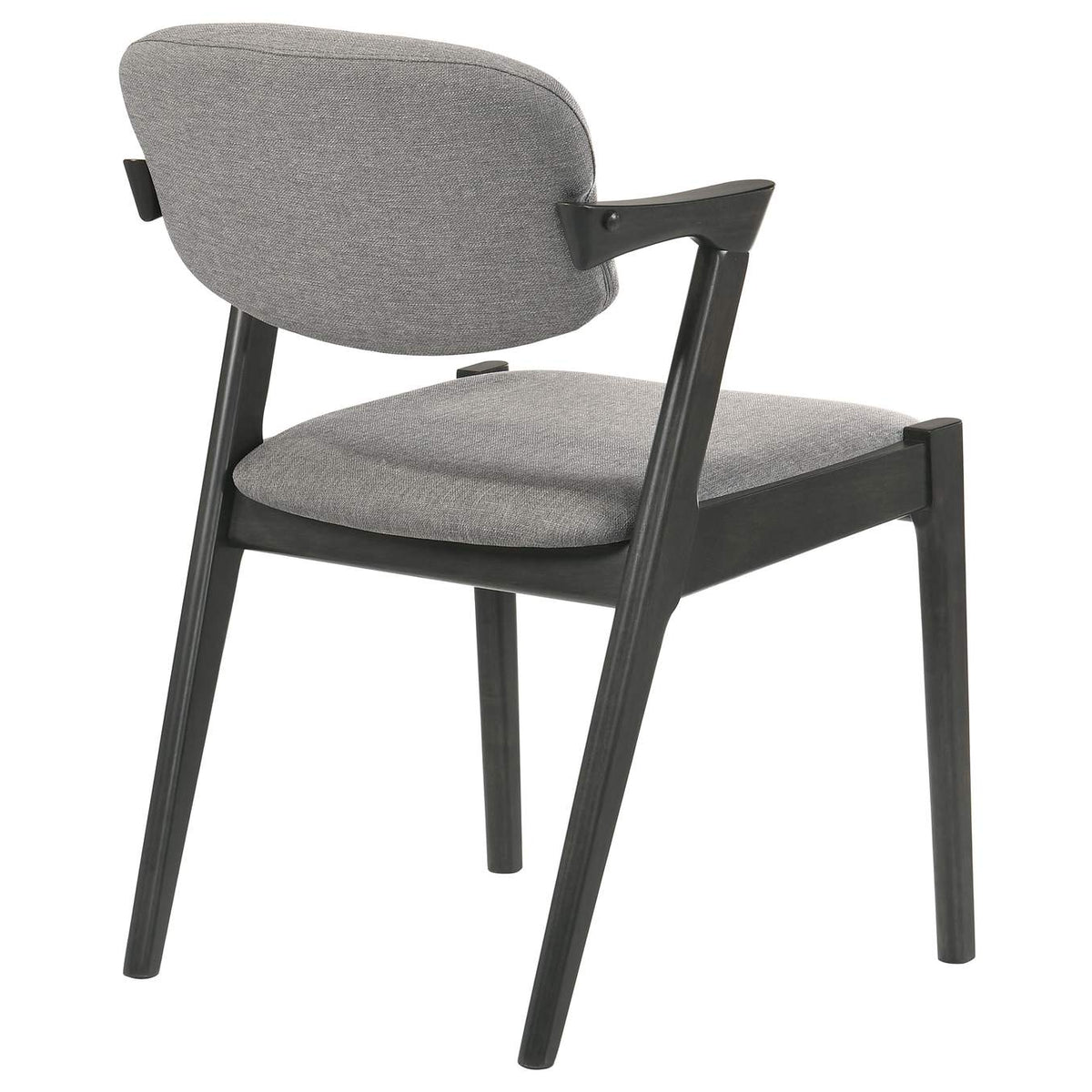 115112 Stevie Padded Wood Dining Arm Chair Black (Set of 2)