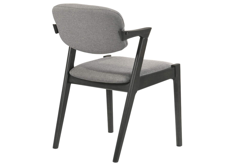 115112 Stevie Padded Wood Dining Arm Chair Black (Set of 2)