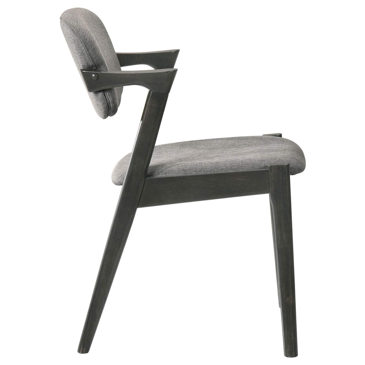 115112 Stevie Padded Wood Dining Arm Chair Black (Set of 2)