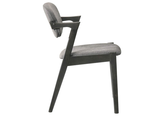115112 Stevie Padded Wood Dining Arm Chair Black (Set of 2)