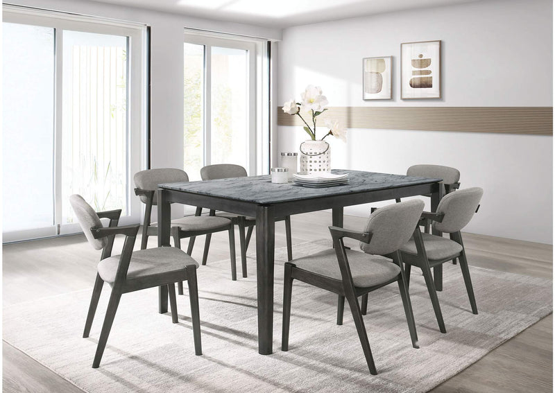 115112 Stevie Padded Wood Dining Arm Chair Black (Set of 2)