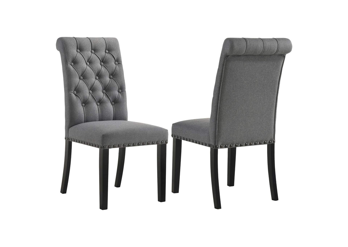 115162 Alana Fabric Upholstered Dining Side Chair Grey (Set of 2)
