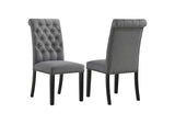 115162 Alana Fabric Upholstered Dining Side Chair Grey (Set of 2)