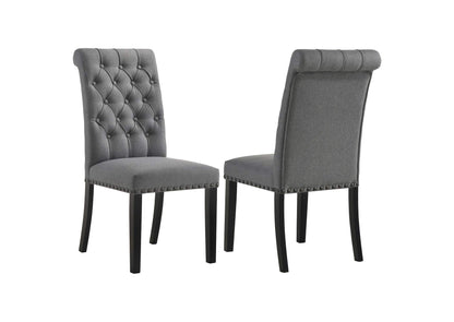 115162 Alana Fabric Upholstered Dining Side Chair Grey (Set of 2)