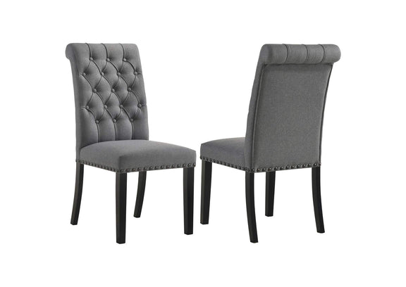 115162 Alana Fabric Upholstered Dining Side Chair Grey (Set of 2)