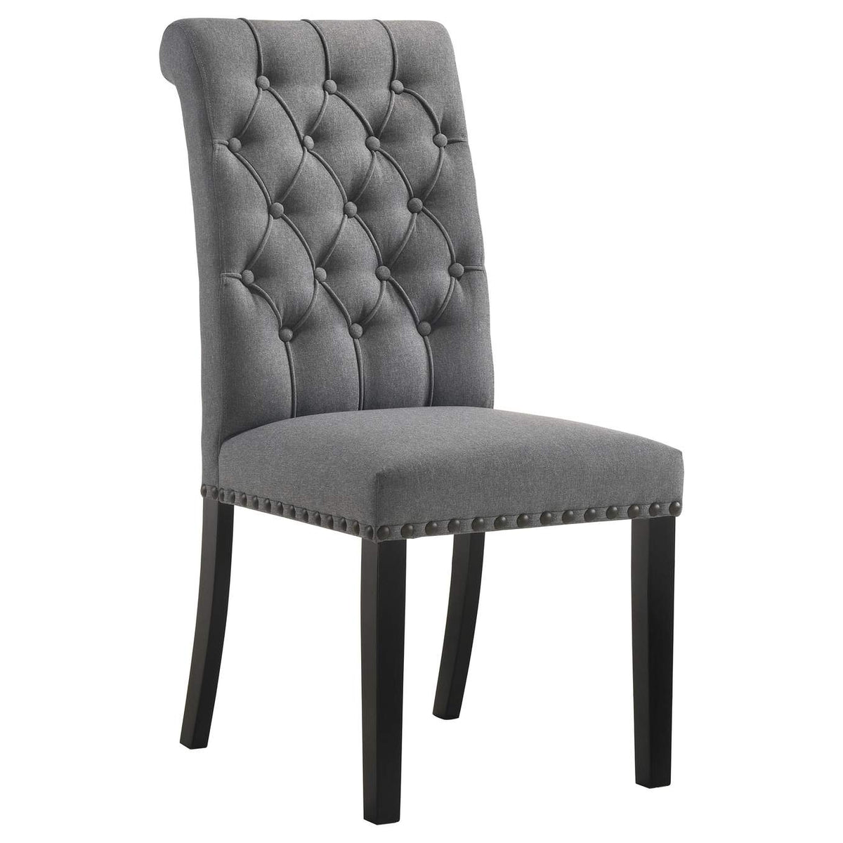 115162 Alana Fabric Upholstered Dining Side Chair Grey (Set of 2)