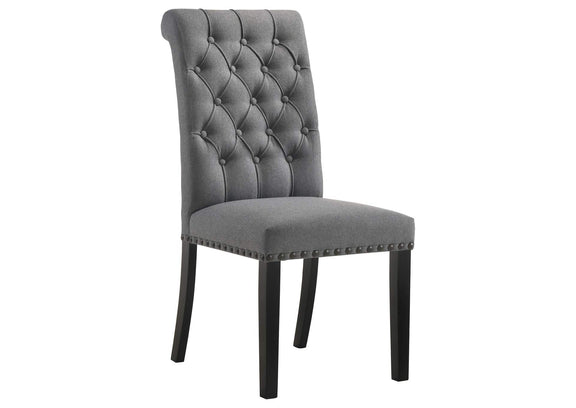 115162 Alana Fabric Upholstered Dining Side Chair Grey (Set of 2)