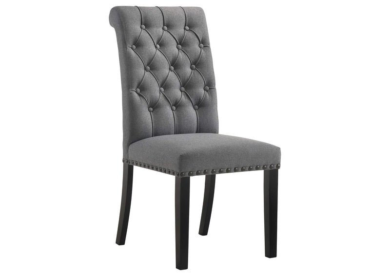 115162 Alana Fabric Upholstered Dining Side Chair Grey (Set of 2)