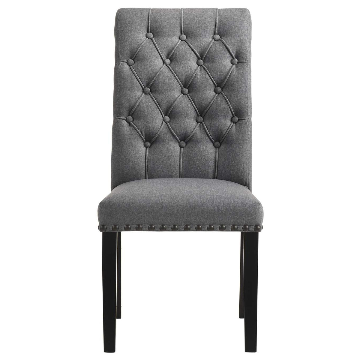 115162 Alana Fabric Upholstered Dining Side Chair Grey (Set of 2)