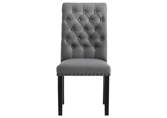 115162 Alana Fabric Upholstered Dining Side Chair Grey (Set of 2)