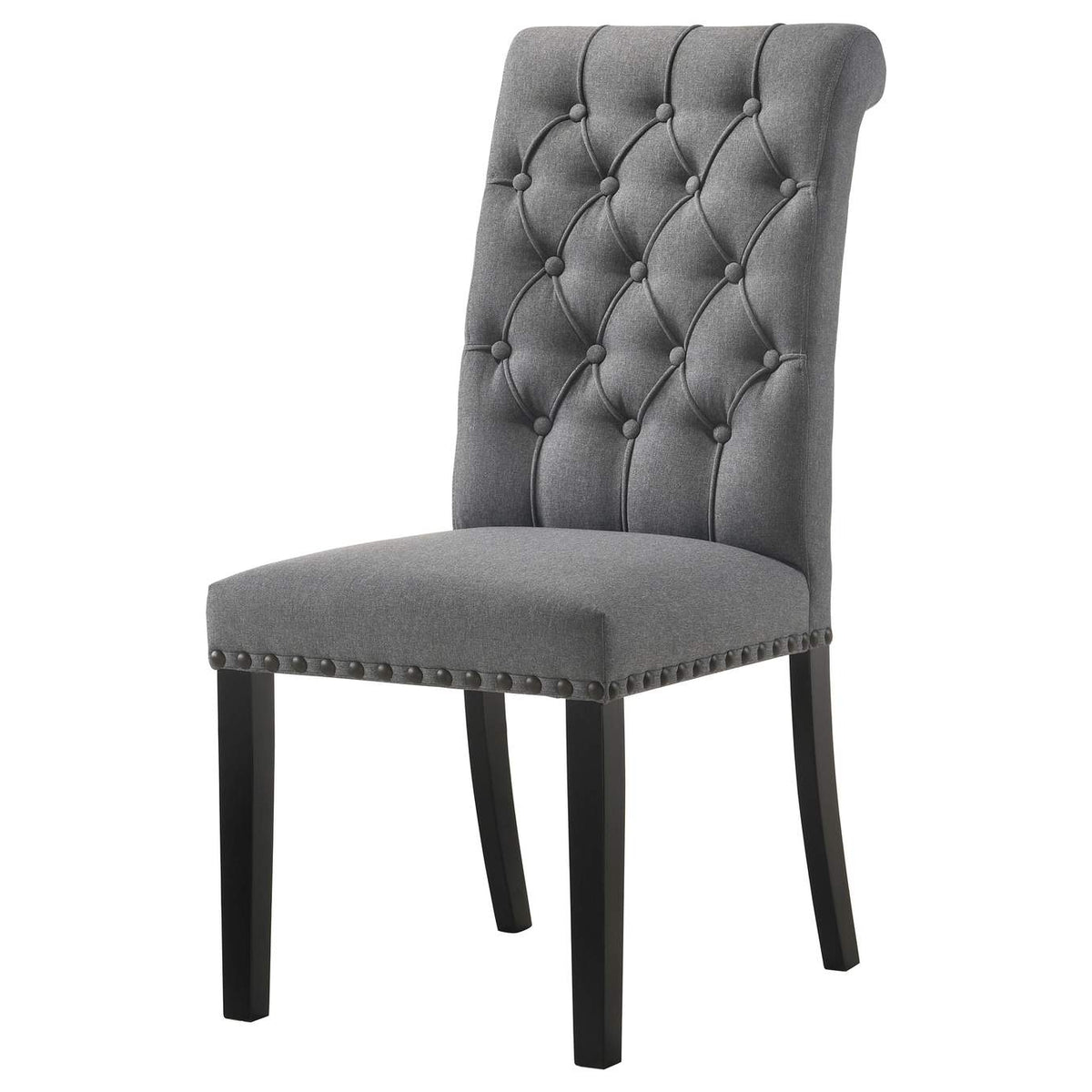 115162 Alana Fabric Upholstered Dining Side Chair Grey (Set of 2)