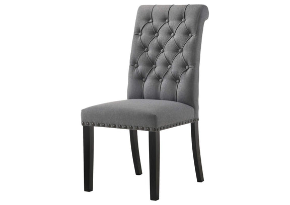 115162 Alana Fabric Upholstered Dining Side Chair Grey (Set of 2)