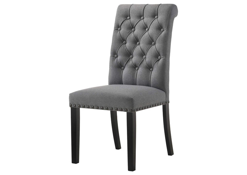 115162 Alana Fabric Upholstered Dining Side Chair Grey (Set of 2)