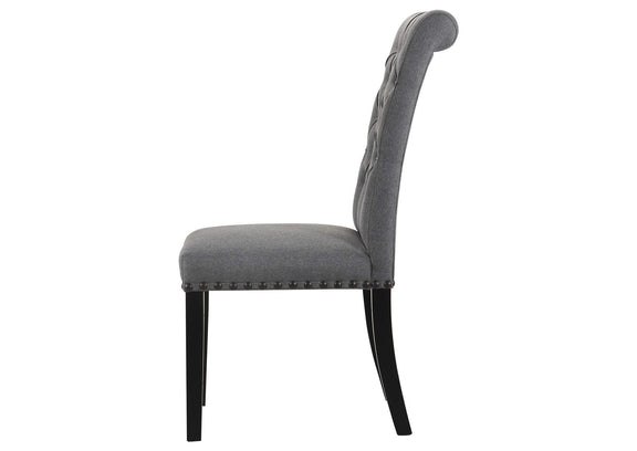 115162 Alana Fabric Upholstered Dining Side Chair Grey (Set of 2)