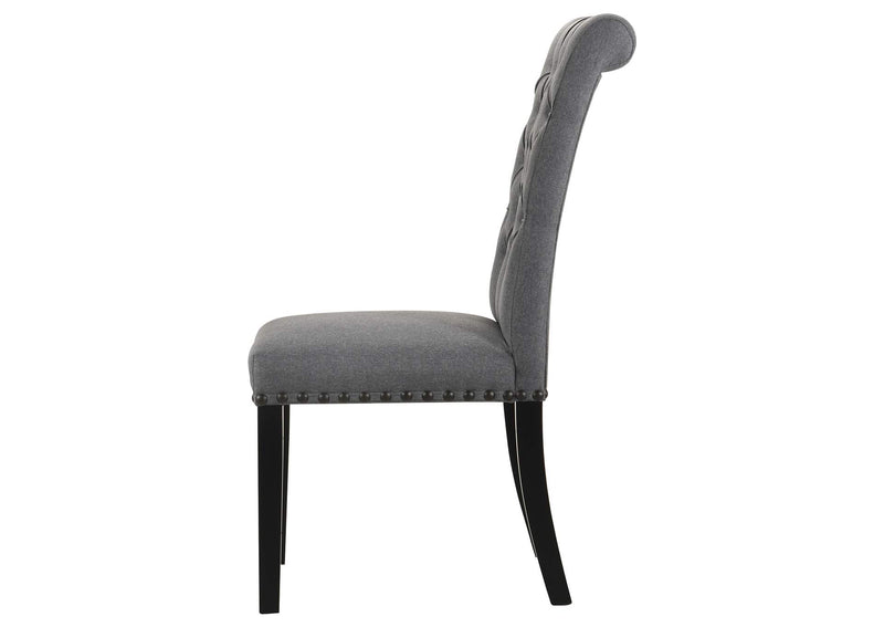 115162 Alana Fabric Upholstered Dining Side Chair Grey (Set of 2)