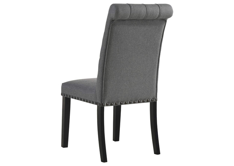 115162 Alana Fabric Upholstered Dining Side Chair Grey (Set of 2)