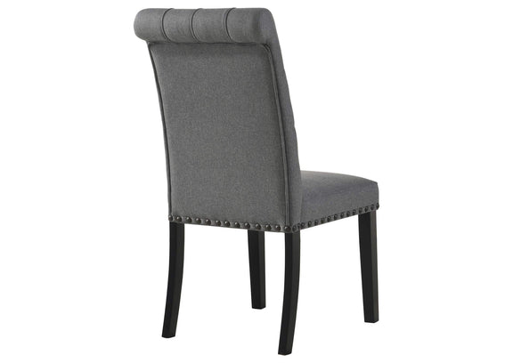 115162 Alana Fabric Upholstered Dining Side Chair Grey (Set of 2)
