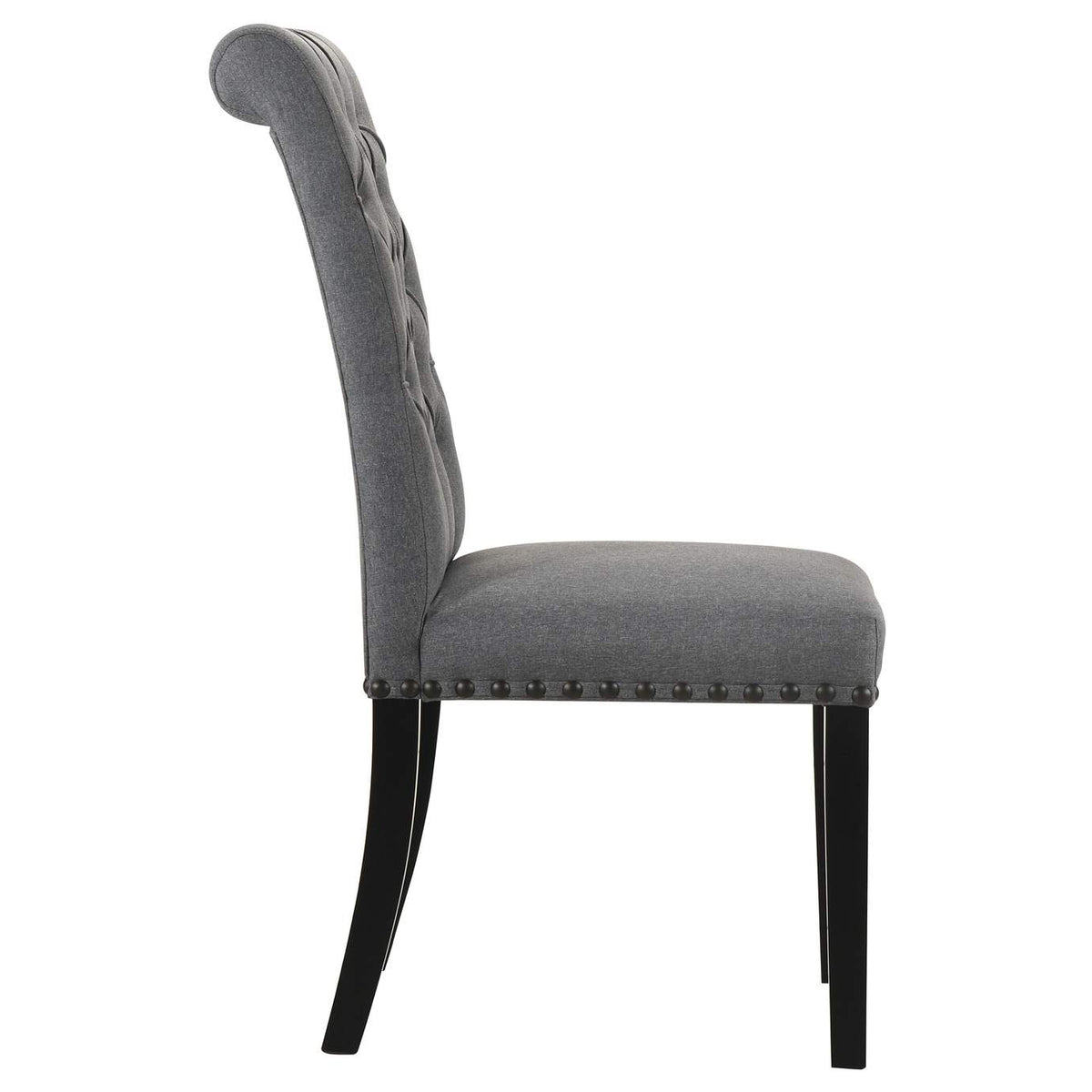 115162 Alana Fabric Upholstered Dining Side Chair Grey (Set of 2)