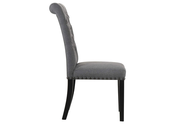 115162 Alana Fabric Upholstered Dining Side Chair Grey (Set of 2)