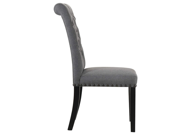 115162 Alana Fabric Upholstered Dining Side Chair Grey (Set of 2)