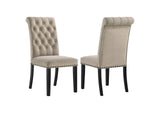 115182 Alana Velvet Upholstered Dining Side Chair Sand (Set of 2)