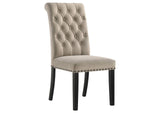 115182 Alana Velvet Upholstered Dining Side Chair Sand (Set of 2)