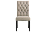 115182 Alana Velvet Upholstered Dining Side Chair Sand (Set of 2)