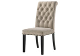 115182 Alana Velvet Upholstered Dining Side Chair Sand (Set of 2)
