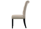 115182 Alana Velvet Upholstered Dining Side Chair Sand (Set of 2)