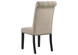 115182 Alana Velvet Upholstered Dining Side Chair Sand (Set of 2)
