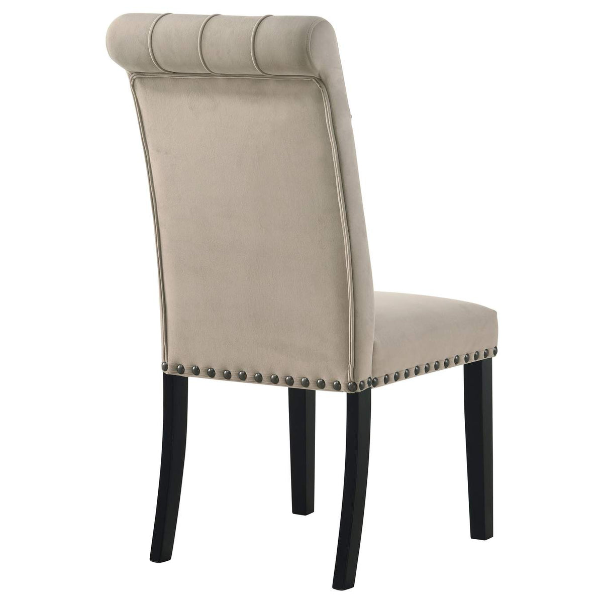 115182 Alana Velvet Upholstered Dining Side Chair Sand (Set of 2)