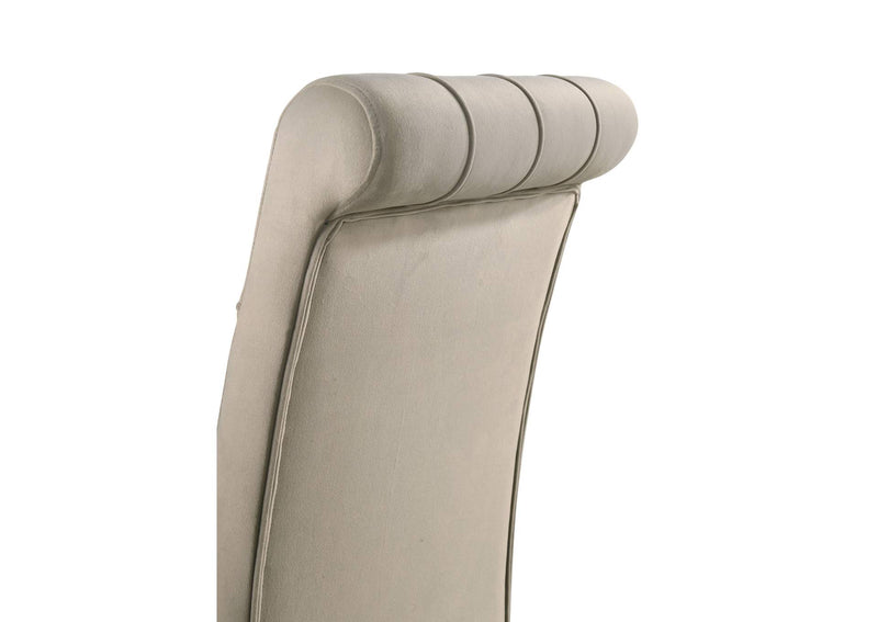 115182 Alana Velvet Upholstered Dining Side Chair Sand (Set of 2)