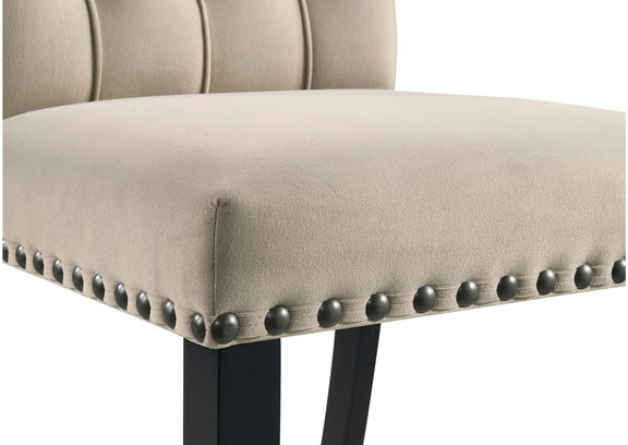 115182 Alana Velvet Upholstered Dining Side Chair Sand (Set of 2)