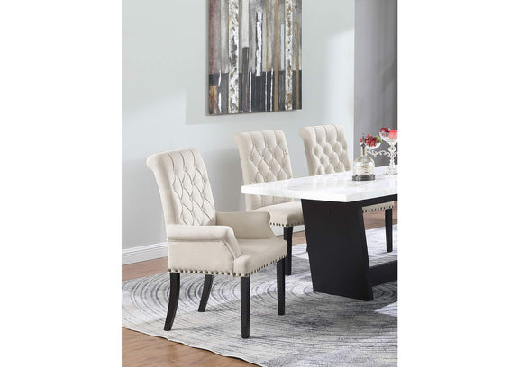 115183 Alana Velvet Upholstered Dining Arm Chair Sand