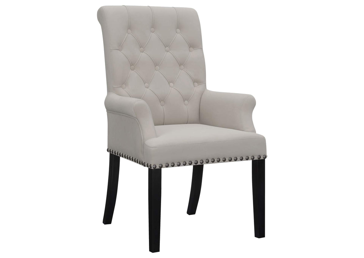 115183 Alana Velvet Upholstered Dining Arm Chair Sand