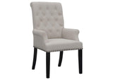 115183 Alana Velvet Upholstered Dining Arm Chair Sand