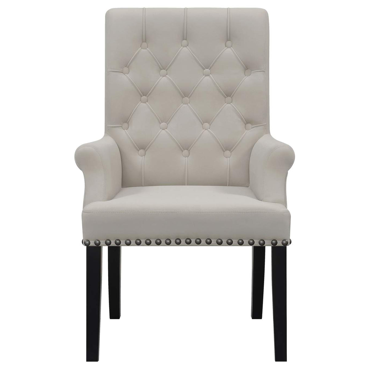 115183 Alana Velvet Upholstered Dining Arm Chair Sand
