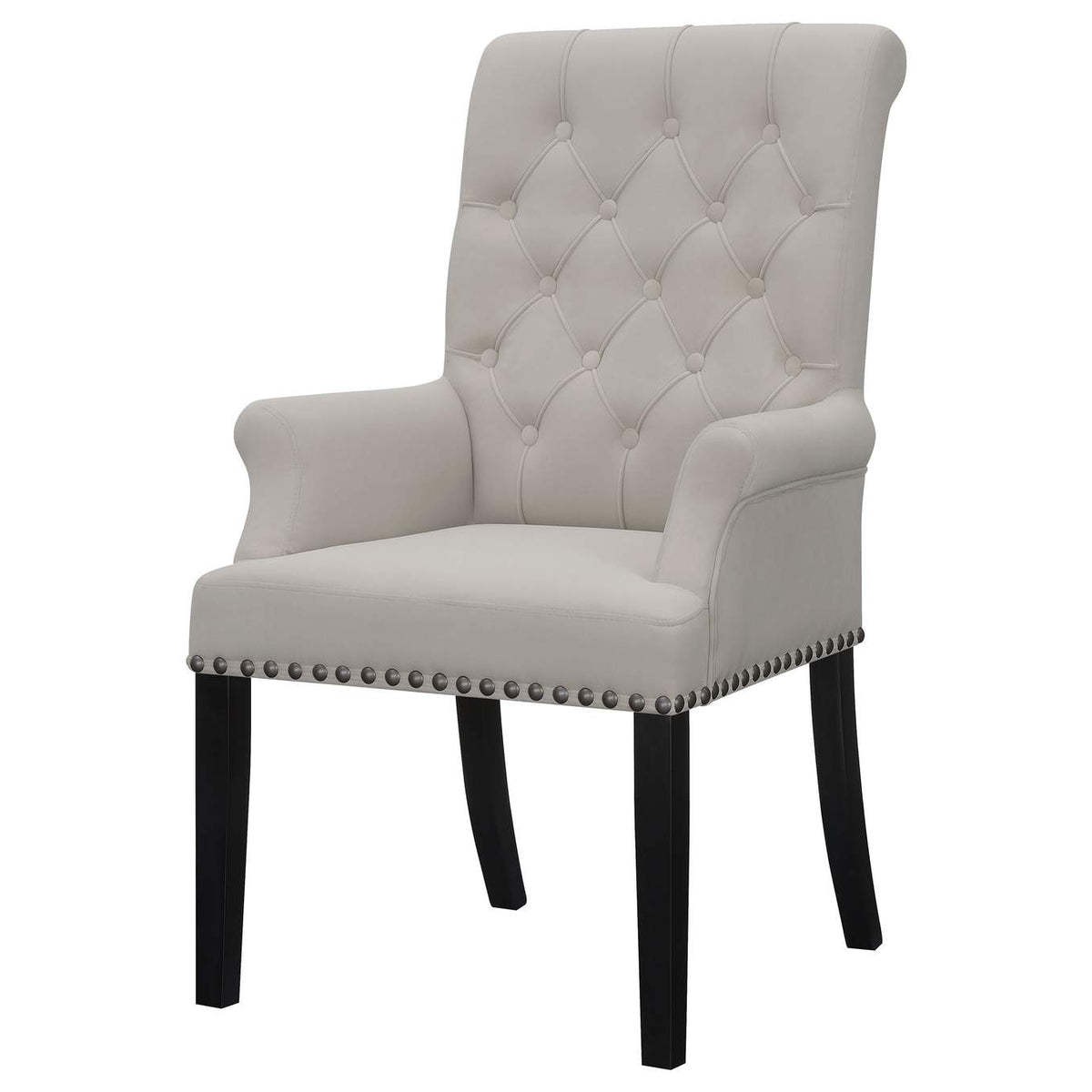 115183 Alana Velvet Upholstered Dining Arm Chair Sand