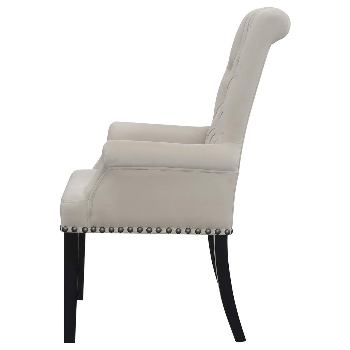 115183 Alana Velvet Upholstered Dining Arm Chair Sand