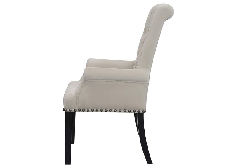 115183 Alana Velvet Upholstered Dining Arm Chair Sand